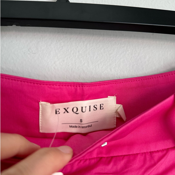 NWT Anthropologie Exquise Pink Cotton High Rise Bermuda Shorts Size Small - Picture 5 of 9